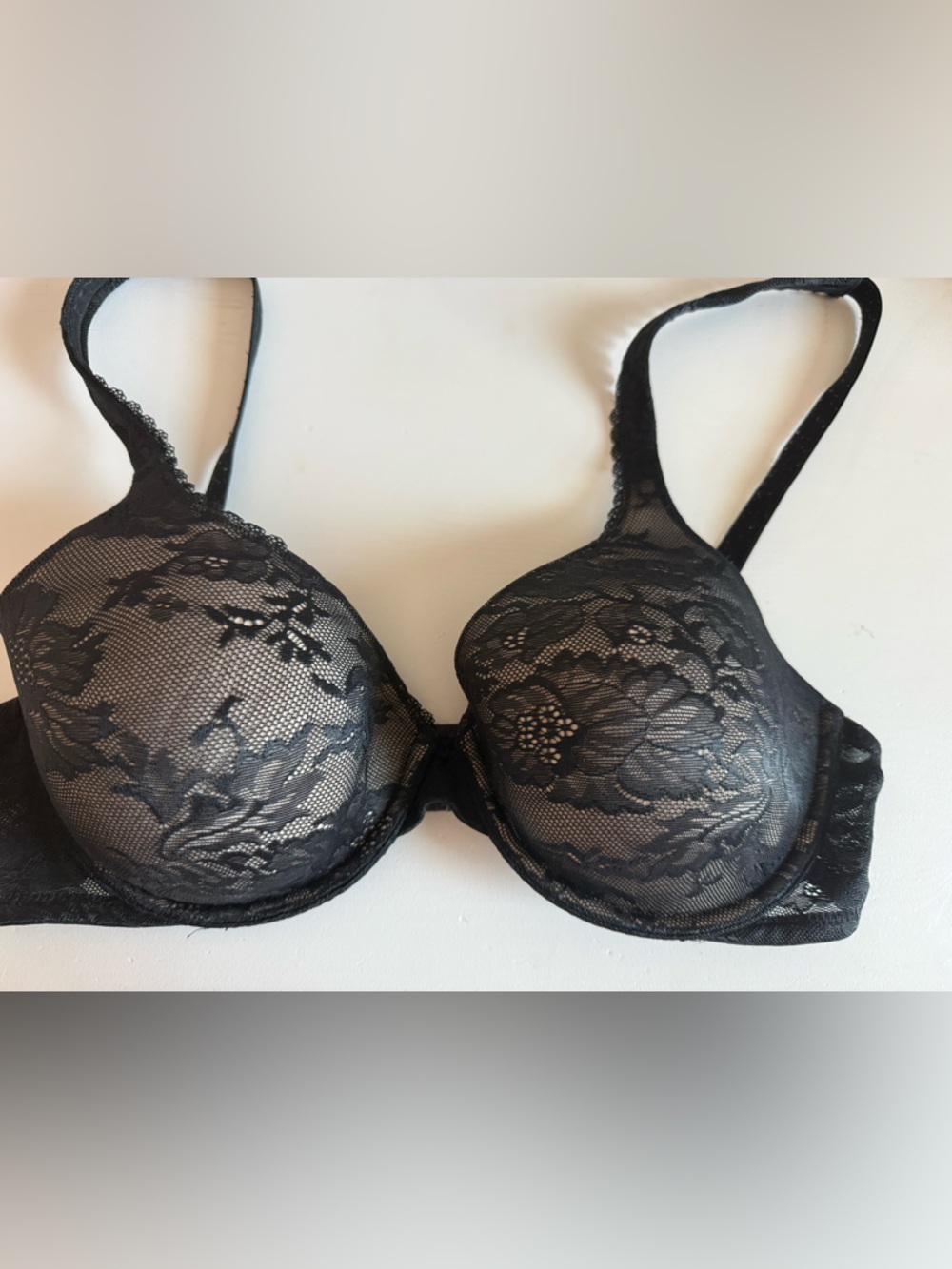 Victoria's Secret Lightly Lined Demi Underwire Bra - black lace 34D